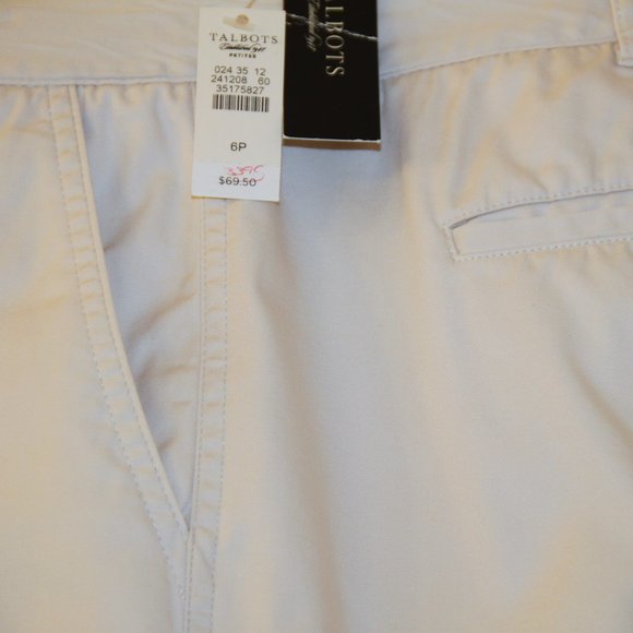 Talbots Signature Women Petite Capri Cream Cotton Cropped Pants Size 6P - Picture 9 of 10